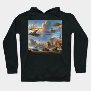 Futuristic city with flying cars Hoodie